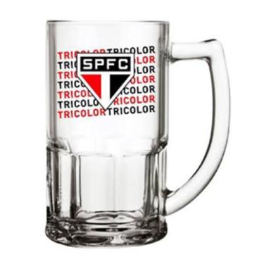 Imagem de Caneca De Vidro São Paulo Tricolor Chopp Cerveja 340ml - pivofut