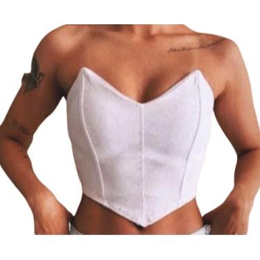 Imagem de cropped corselet suplex triangulo pontas morcego bbb - M&K, Branco