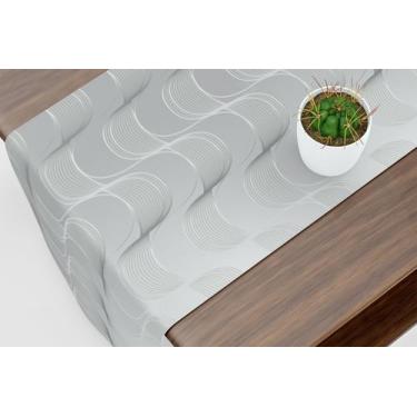 Imagem de Caminho De Mesa Trilho Curvas Prateadas - Core Decore