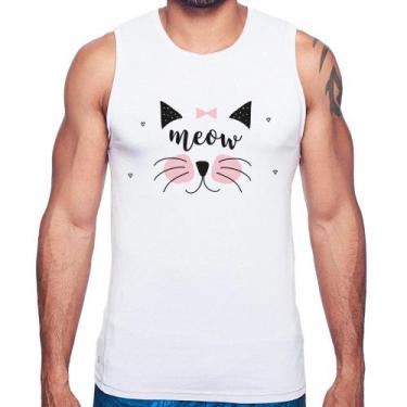 Imagem de Regata Gatinha Meow - Foca na Moda, Branco, GGG