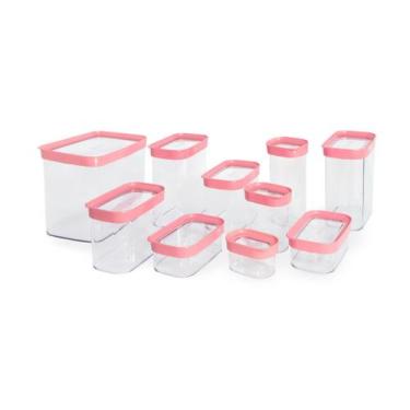 Imagem de Kit Conjunto Cozinha 10 Potes Herméticos de Acrílico para Mantimentos 