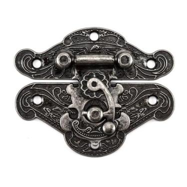 Imagem de Fecho Oriental Grande Trabalhado 2 Peças Metal Decoração Caixas Artesa
