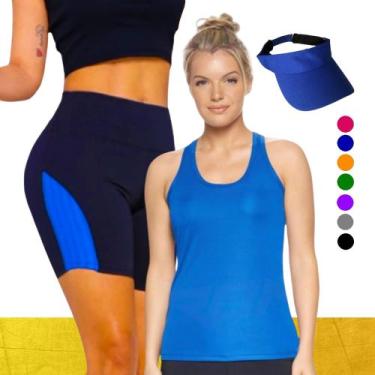 Imagem de KIT REGATA DRY FIT  + SHORT Leg Legging REDINHA Suplex + Viseira Dry C
