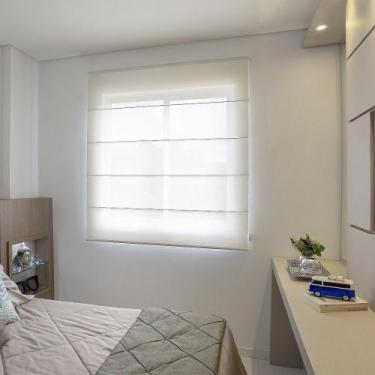 Imagem de Persiana Romana (1,00Larg. x 2,00Alt.) Tecido Tela Solar Screen Creme 