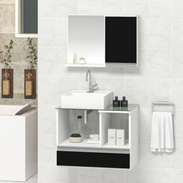 Imagem de Conjunto Gabinete Venus 60cm Branco Preto