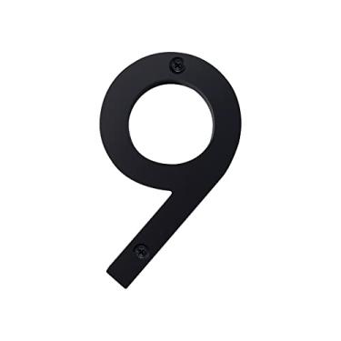 Imagem de Números de casa modernos pretos de 15,24 cm, suporte de parede flutuante com conjunto de parafusos, número de endereço residencial para caixa de correio de porta de jardim, fácil de instalar, sinalização de visibilidade 911 [9]