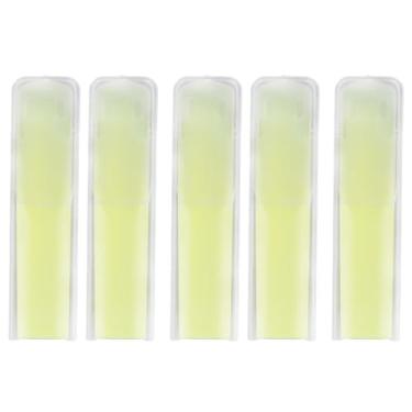 Imagem de Palhetas de Saxofone Alto 5 Peças, 2.5 Resina Eb Alto Sax Substituição Acessórios de Instrumento de Sopro para Iniciantes (Amarelo)