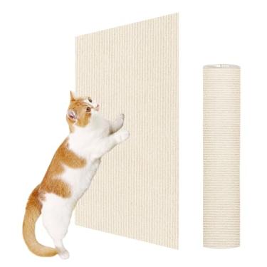 Imagem de ENONCI Tapete arranhador de parede para gatos de 60 x 40 cm com fita nano, protetor de canto para sofá de móveis antiarranhões para ambientes internos, almofada de substituição de sofá para gatos