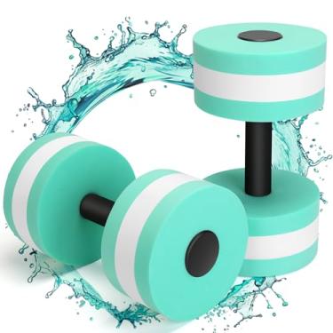 Imagem de YECERCAN Pesos de água para exercícios de piscina, 2 halteres aquáticos para fitness na piscina, pesos de piscina densos e resistentes para exercícios aeróbicos aquáticos