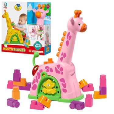 Imagem de Girafa de Atividades, Cardoso Toys, com Blocos, Rosa
