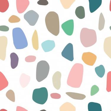 Imagem de Mangoloo Papel de parede boho removível autoadesivo irregular de bolinhas papel de parede geométrico 44,5 cm x 259,1 cm papel de parede geométrico moderno bancada cozinha banheiro armário papel de