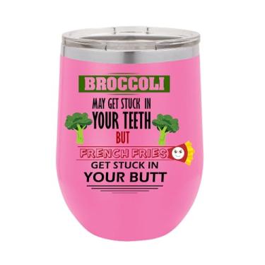 Imagem de Copo de vinho de brócolis, brócolis pode ficar preso em seus dentes, copo de vinho de aço inoxidável de 340 g, presentes para ele, para ela, para meninos, para meninas, aniversário, ideia de presente