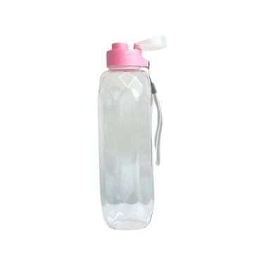 Imagem de Garrafa Squeeze de Plástico Para Bebidas Com Alça 600ml (Rosa)