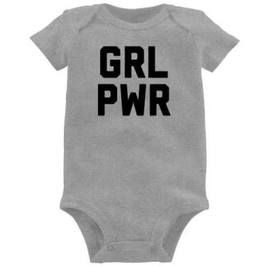 Imagem de Body Bebê Grl Pwr - Girl Power - Foca na Moda, Cinza, P
