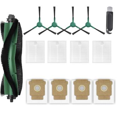 Imagem de Acessórios de peças de reposição para iRobot Roomba Combo Essential Vac 2 Q0520, 1 rolo de escova principal, 4 filtros Hepa, 4 escovas laterais, 4 sacos de pó, 1 ferramenta de limpeza de escova