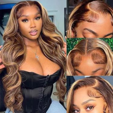 Imagem de Peruca Frontal de Renda SPOU - Highlight Ombre Body Wave 70cm - Loiro 