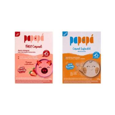 Imagem de Kit 2 Cereal Infantil Papapá Aveia Morango Multicereais 340g