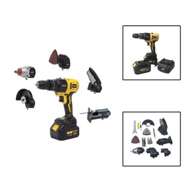 Imagem de Kit Parafusadeira 6 Em 1 Multifuncional Motoserra 2 Baterias