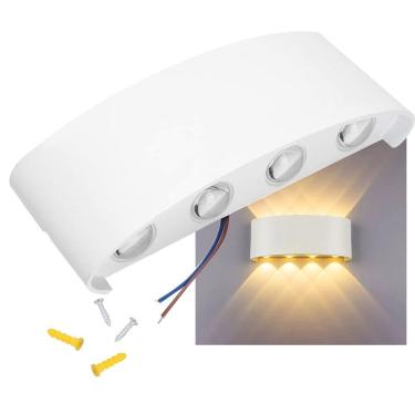 Imagem de Arandela Luminaria 8W Parede 8 Fachos Iluminaçao Decoraçao Segurança Bivolt Jardim Casa