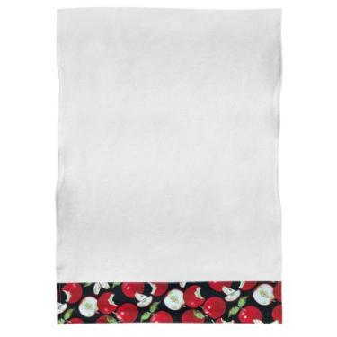 Imagem de Pano de Prato Algodão Personalizado Com Barrado Estampado Alta Absorçã