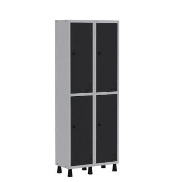Imagem de Armário Guarda Volume Locker Roupeiro  de Aço 2 Vãos 4 Portas GR302/4 