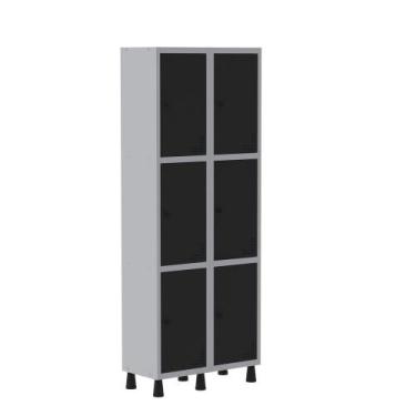 Imagem de Armário Guarda Volume Locker Roupeiro  de Aço 2 Vãos 6 Portas GR302/6 