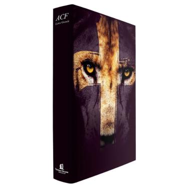 Imagem de Bíblia Sagrada Leão Cruz - Masculina - Letra Grande - Capa Dura - acf