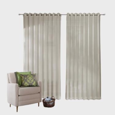 Imagem de Cortina Leve com Forro Voil 400 X 250 Cm Geórgia Marfim