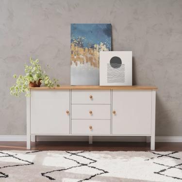 Imagem de Buffet 2 Portas 3 Gavetas Madeira Maciça Vanilla CabeCasa MadeiraMadeira