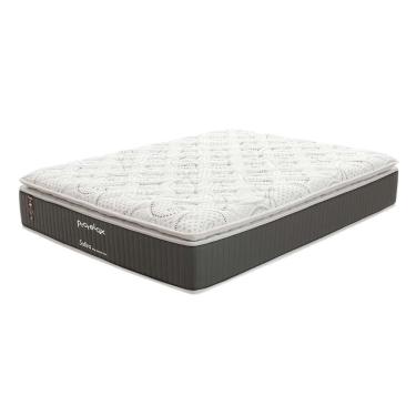 Imagem de Colchão Queen Safira Plush Mola Ensacada (34x158x198) Branco e Cinza