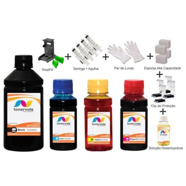 Imagem de Kit 4 Tinta Para Canon MG3610 PG-140 e CL-141 250ml Black e 100ml Color Linha Platinum