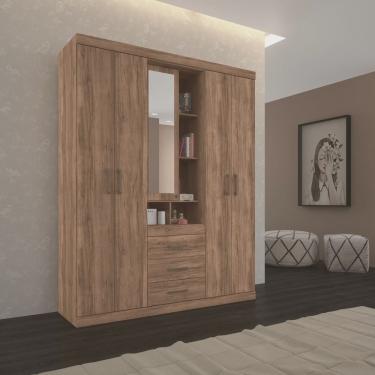 Imagem de Guarda Roupa Casal com Espelho 5 Portas Havana Star Santos Andirá Atacama