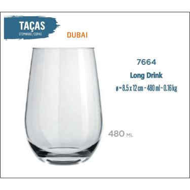 Imagem de 06 Copo Dubai 480ml - Chope Cerveja Refrigerante Suco
