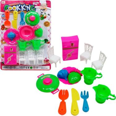 Imagem de Kit Chefe De Cozinha Brinquedo Geladeira E Acessórios 14pçs