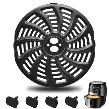 Imagem de GXF Frigideira a ar para fritadeira Gourmia GAF536 GAF556 GAF566 5QT Air Fryer, 21 x 21 cm, peças de reposição para fritadeira a ar antiaderente, acessórios de cesta, placa de grelha com amortecedores