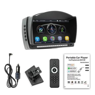Imagem de Central Multimídia Portátil Android Auto e Carplay Sem Fio Bluetooth -