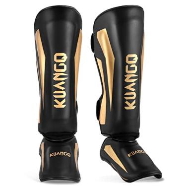 Imagem de KUANG QUAN Caneleiras De Muay Thai, Proteção Para O Peito Do Pé Para Artes Marciais Muay Thai, Equipamento De Sparring Para Treinamento E Sparring De Kickboxing E Mma, Equipamento Profissional De M