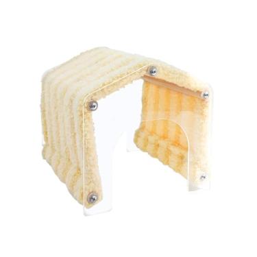 Imagem de ＡＷＨＡＯ Esconderia de porquinho de cobaias abrigo de pele pequena acesso fácil acesso de túnel de hamster de quarto transparente, Amarelo