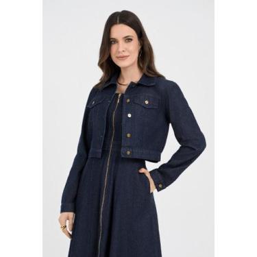 Imagem de Jaqueta Jeans Blue Com Recortes - Via Tolentino, Azul, 40
