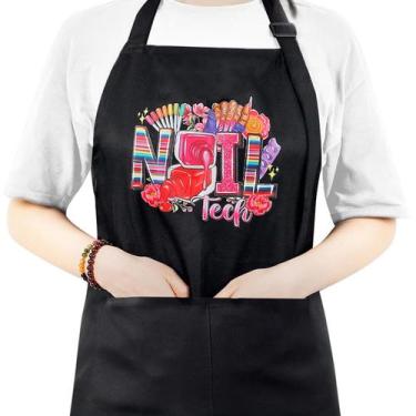 Imagem de Avental de manicure BOMOQING ajustável à prova d'água com 2 bolsos