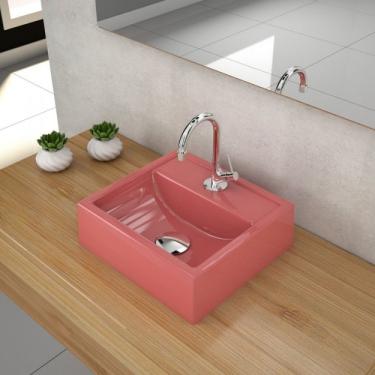 Imagem de Kit Cuba Válvula Click Compace Rosa