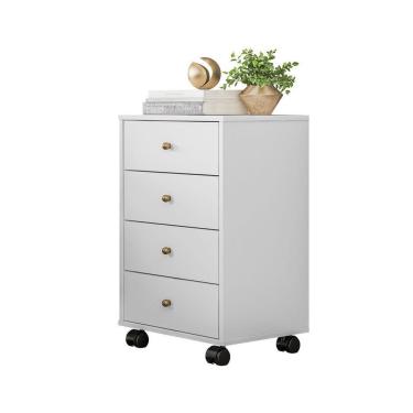 Imagem de Mesa De Cabeceira Presence 4 Gavetas Branco Demóbile