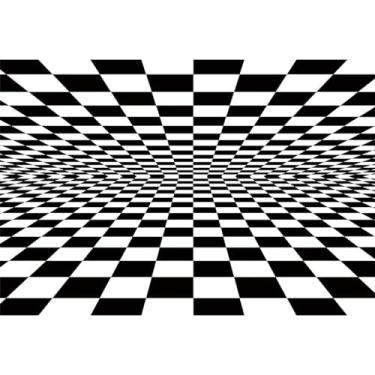 Imagem de DORCEV 2,1 x 1,5 m branco preto xadrez fotografia pano de fundo geométrico xadrez abstrato quadriculado quadriculado xadrez crianças cosplay festa de aniversário arte abstrata moderna exibição evento