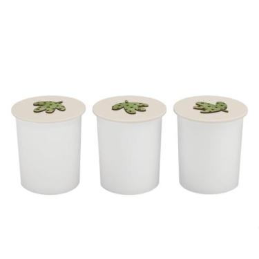 Imagem de Trio de Potes Kit Higiene Bebê Quarto Lavável Safari Zoo - Neném na Nu