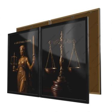 Imagem de Quadros Escritório Advocacia Balança Justiça Moldura e Vidro - Complet