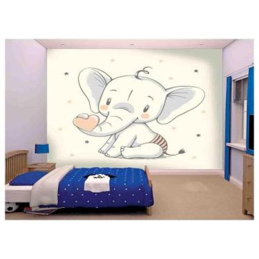 Imagem de Papel De Parede Infantil Elefante Quarto Bebê s160 - Você Decora