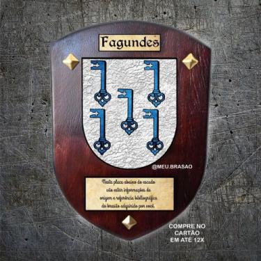 Imagem de Brasão da família FAGUNDES na madeira - Meu.brasao