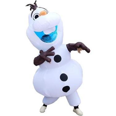 Imagem de GUIMIXH Fanny Dress inflável Happy Olaf Mascote Fantasia Holliday Cosplay (marrom)