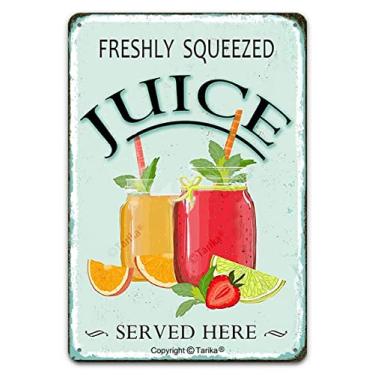 Imagem de Tarika Suco Fresco Servido Aqui, Pôster De Ferro, Pintura, Placa Lata, Decoração Parede Vintage Para Café, Bar, Pub, Cerveja Casa, Artesanato