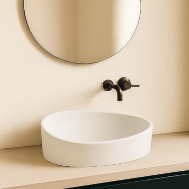 Imagem de Cuba Pia de Apoio Para Banheiro Sobrepor Cimento (Gota, Branco)